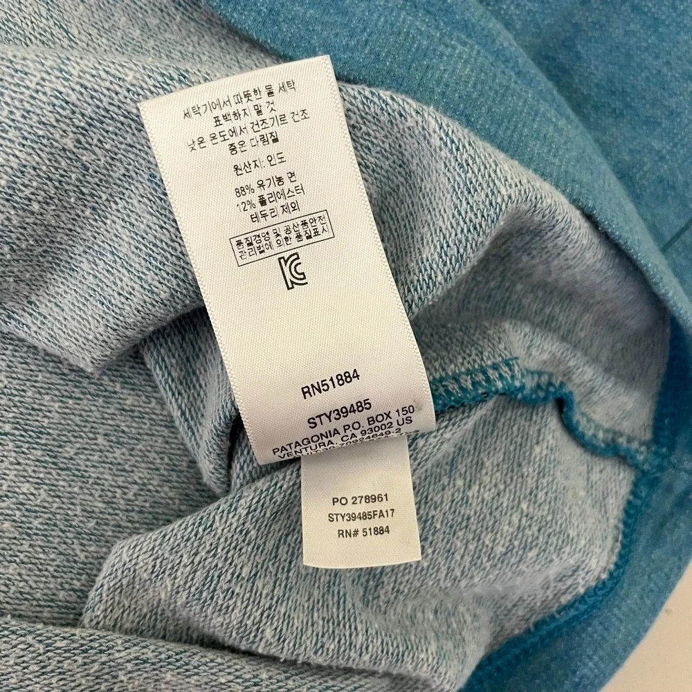 Patagonia Mens Blue Raglan Organic Cotton Fitz Roy Logo Sweatshirt STY39485 M